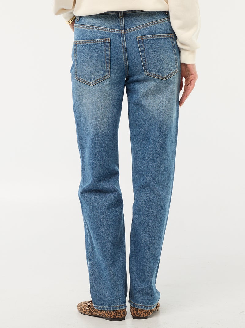Jean straight denim en coton Bleu - Kiabi