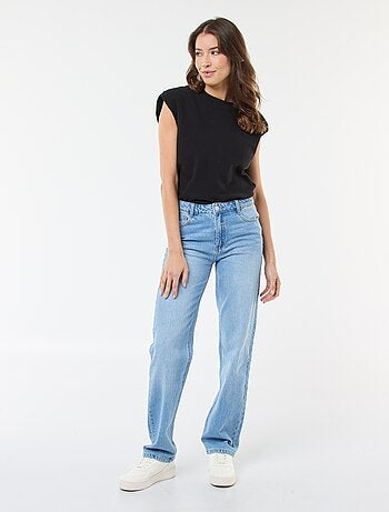 Jean straight denim en coton