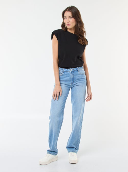 Jean straight denim en coton - Kiabi