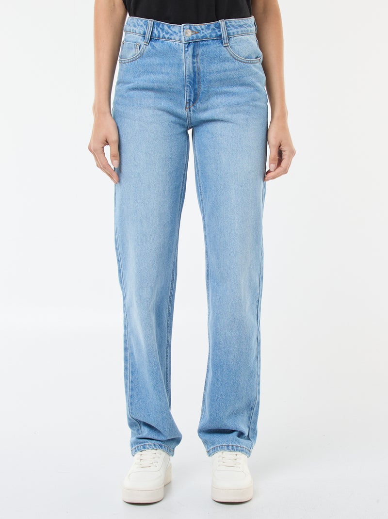 Jean straight denim en coton Bleu - Kiabi