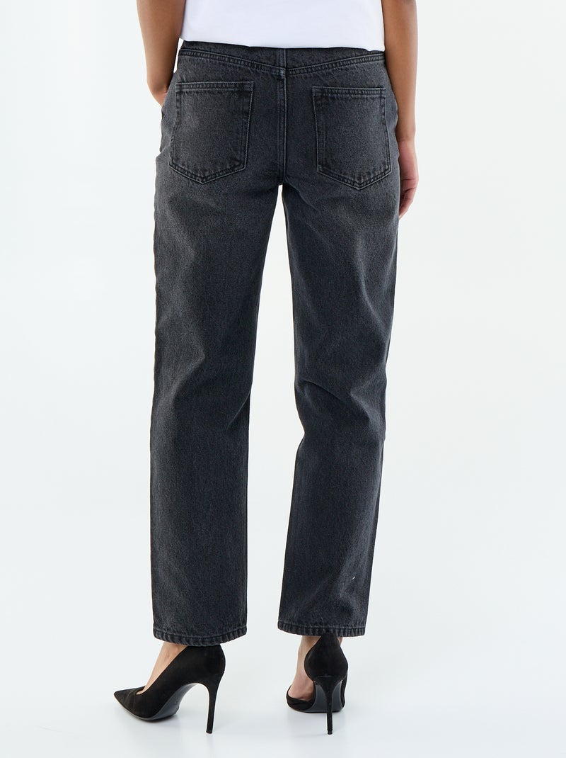 Jean straight denim en coton Noir - Kiabi
