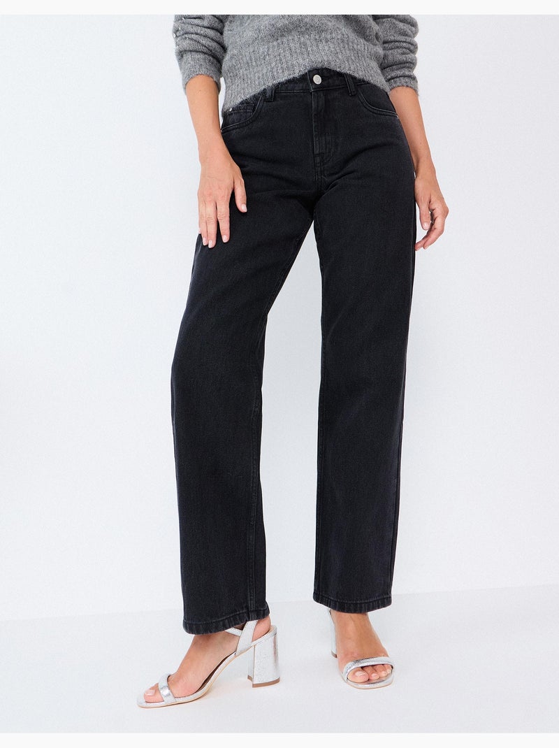 Jean straight, mo fashion Noir - Kiabi
