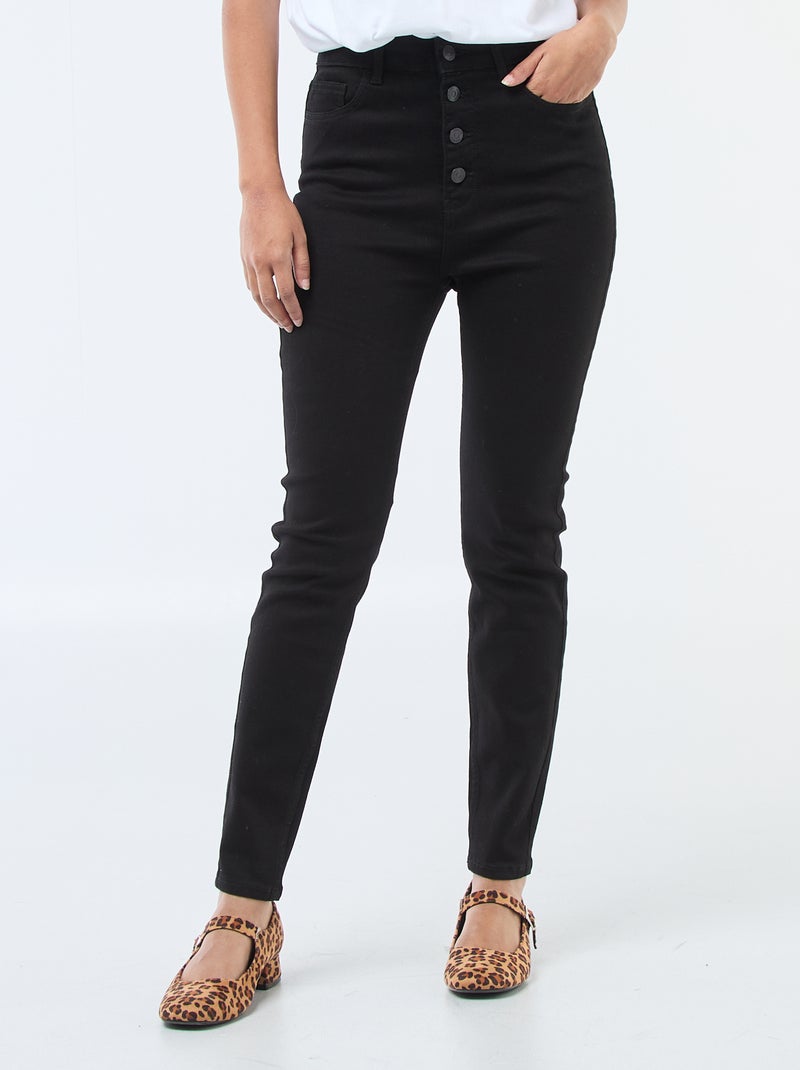 Jean super skinny taille très haute - L28 Noir - Kiabi