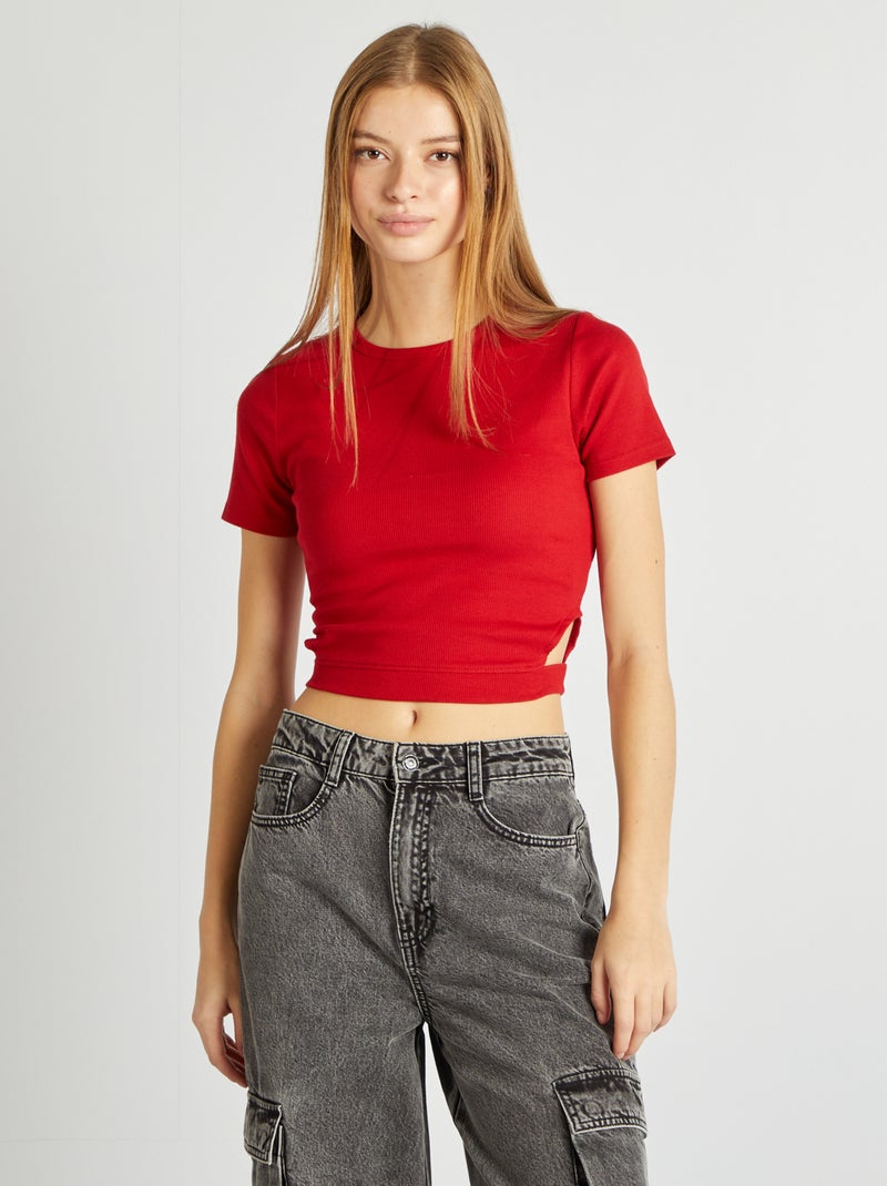 Jean taille basse style skater Bleu - Kiabi