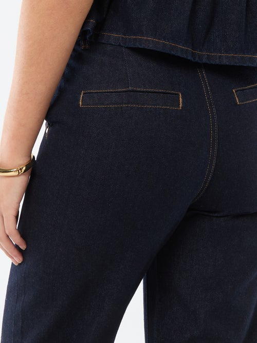 Jean taille haute avec revers en bas - Kiabi