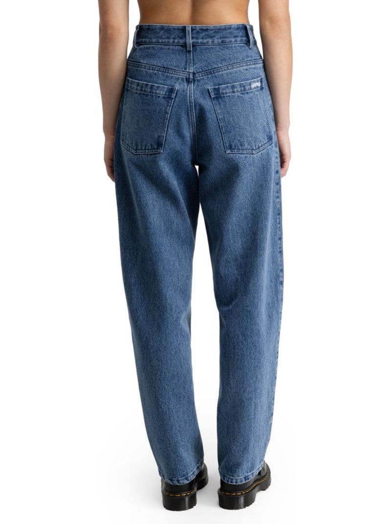 Jean taille haute coupe ballon femme lifestyle femme voyager-w Bleu - Kiabi