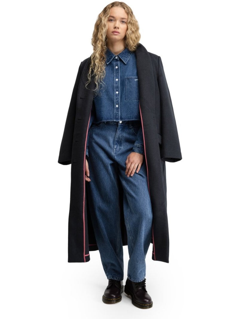 Jean taille haute coupe ballon femme lifestyle femme voyager-w Bleu - Kiabi