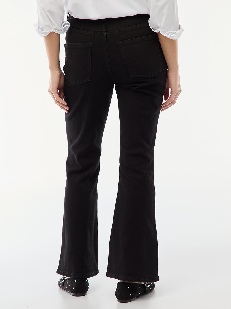 Jean taille haute coupe flare/bootcut - L32 Noir - Kiabi