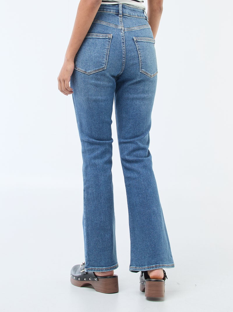 Jean taille haute coupe flare/bootcut - L34 Bleu - Kiabi