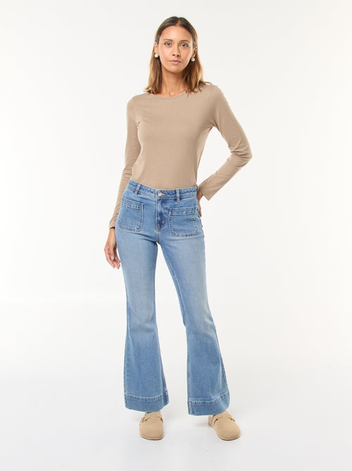 Jean taille haute coupe flare/bootcut - Kiabi