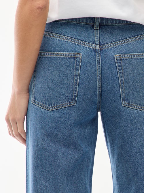 Jean taille haute coupe large / wide leg + 2 teintes de jeans - Kiabi