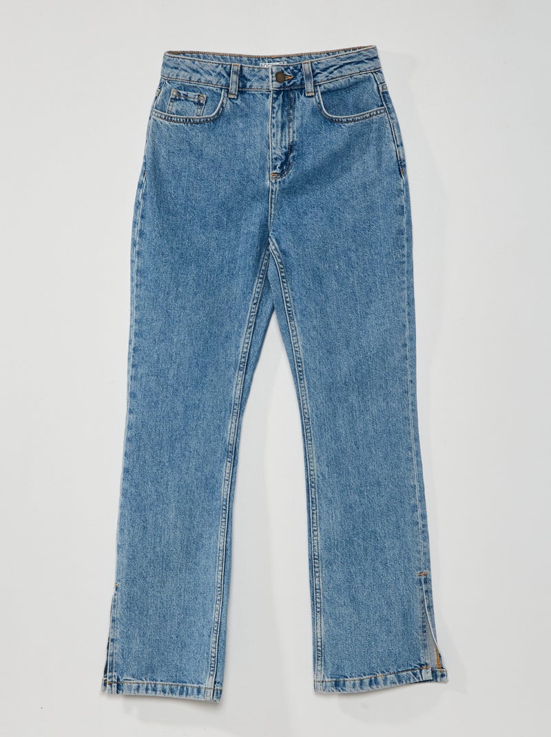 Jean taille haute forme bootcut Bleu - Kiabi