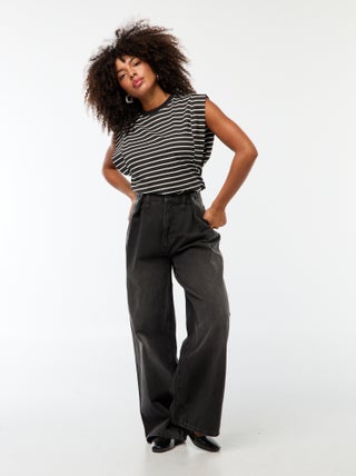 Jean taille haute wide