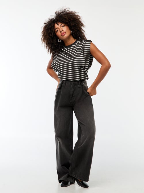 Jean taille haute wide - Kiabi