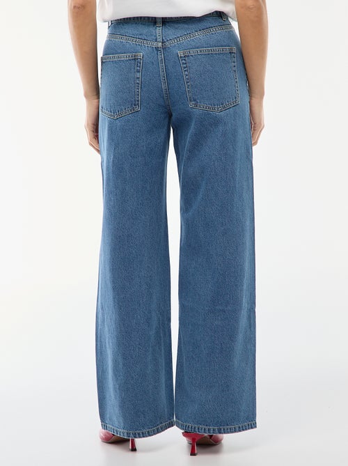 Jean taille haute wide leg bicolore - Kiabi