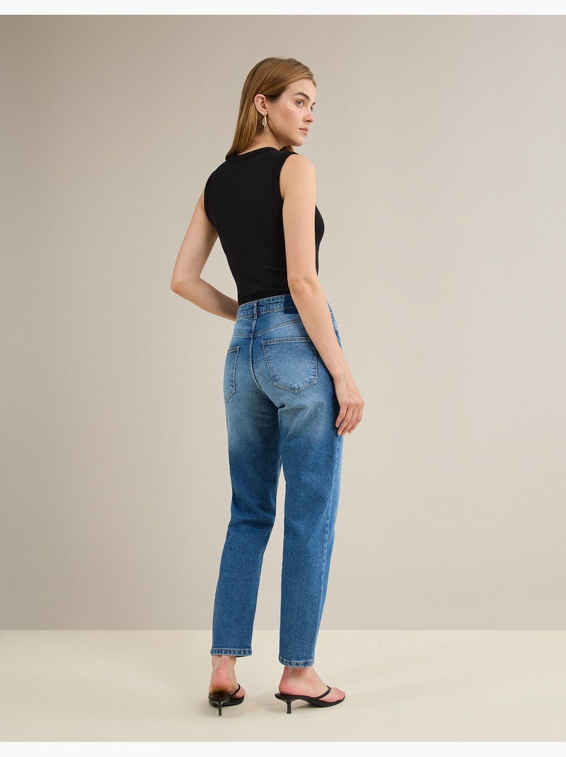 Jean tapered mom fit, MO Fashion Bleu - Kiabi