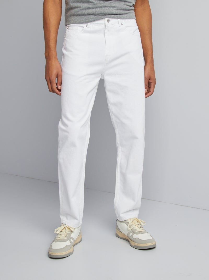 Jean tapered slim / coupe fuselée 5 poches blanc - Kiabi