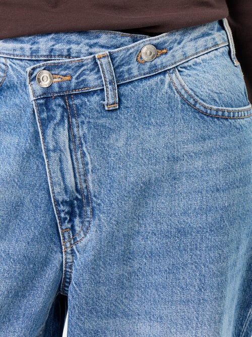Jean wide avec patte de boutonnage décalée - Kiabi