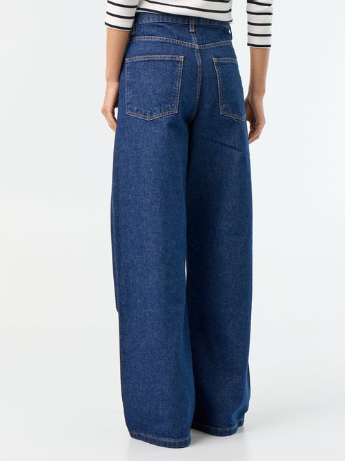 Jean wide avec patte de boutonnage décalée - Kiabi