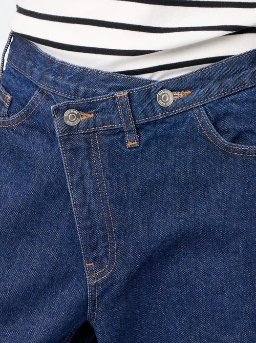 Jean wide avec patte de boutonnage décalée - Kiabi