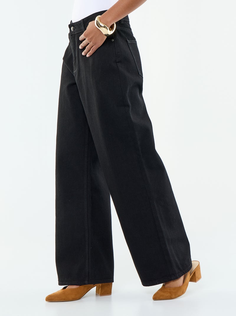 Jean wide leg - L30 Noir - Kiabi