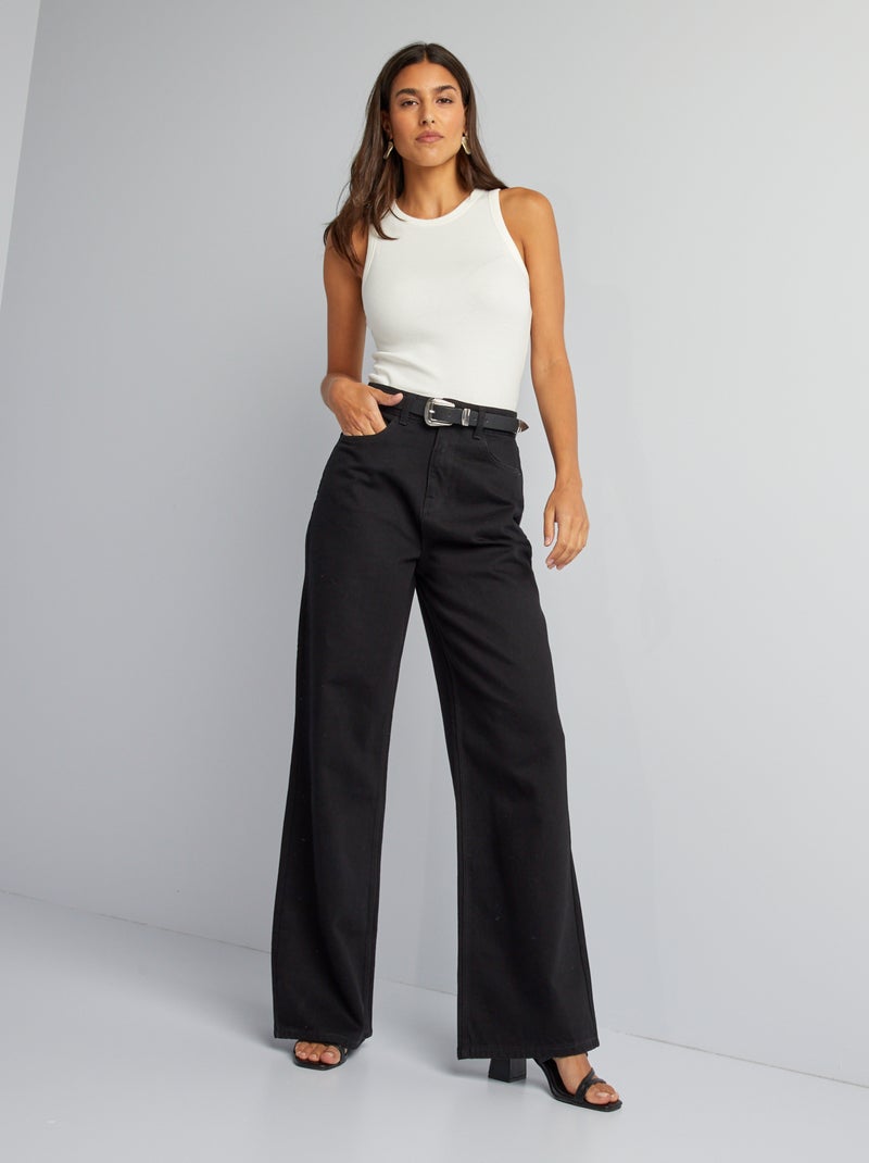 Jean wide leg - L32 noir - Kiabi