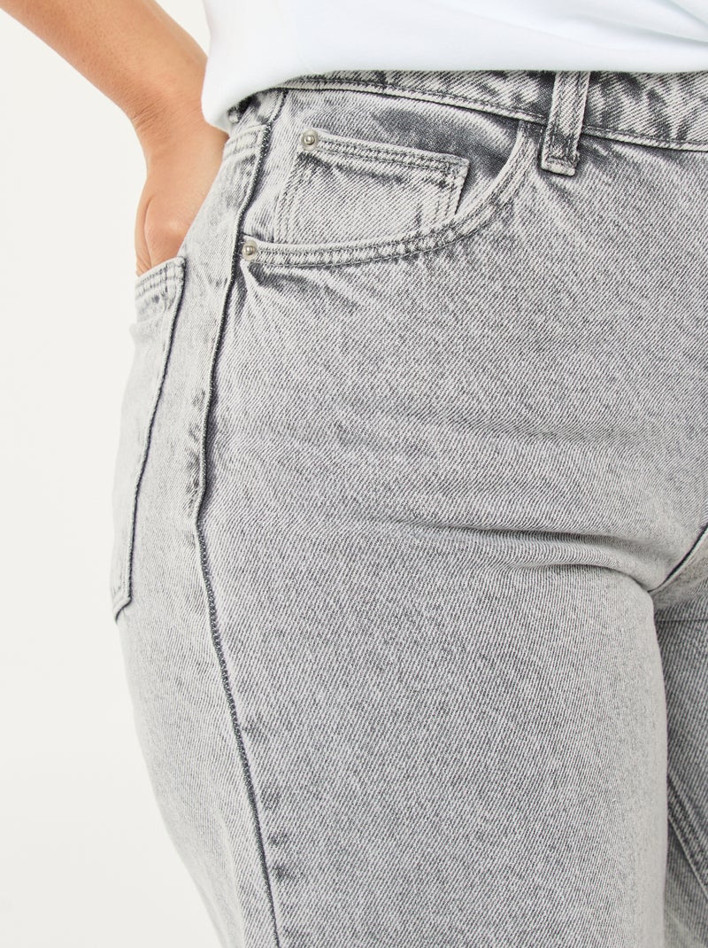 Jean wide leg - L34 Gris - Kiabi