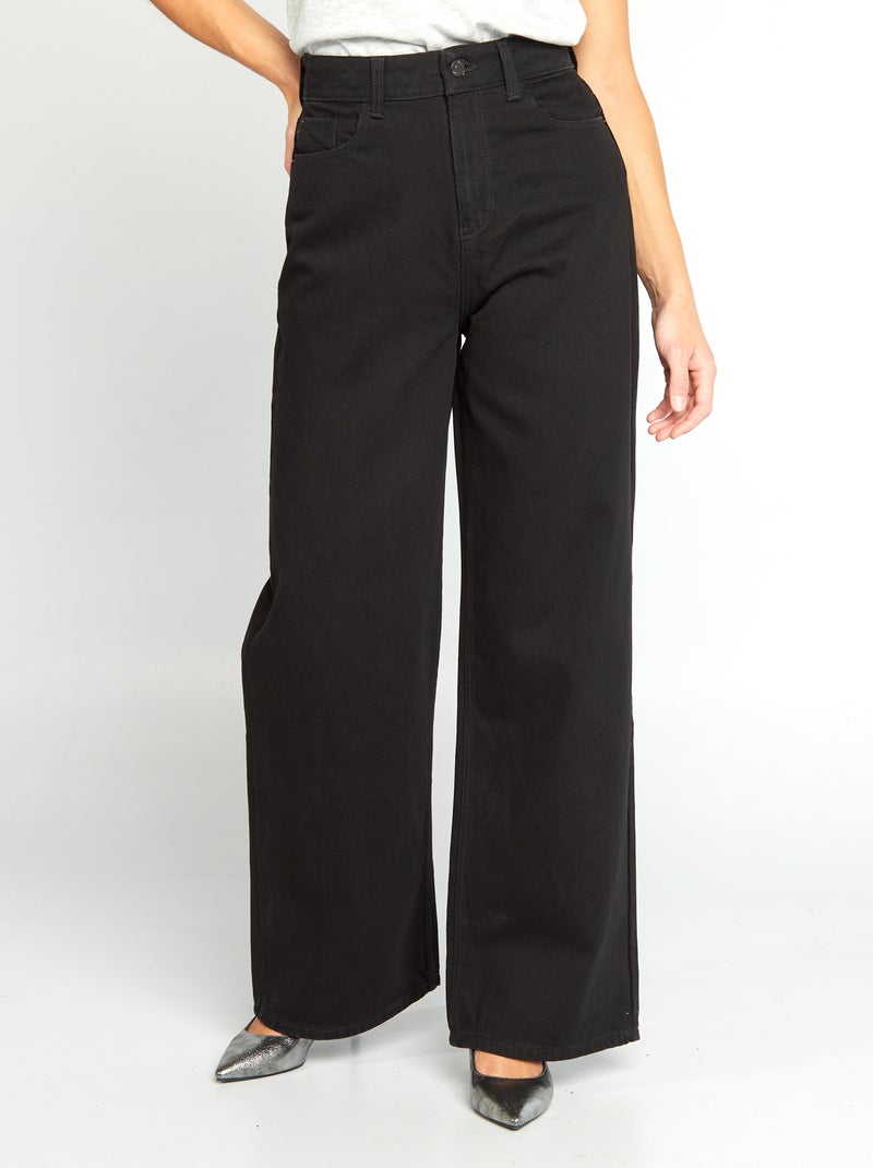 Jean wide leg - L34 Noir - Kiabi