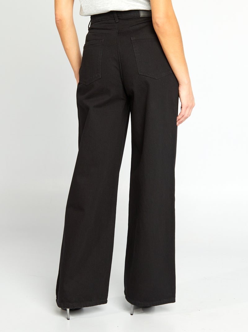 Jean wide leg - L34 Noir - Kiabi