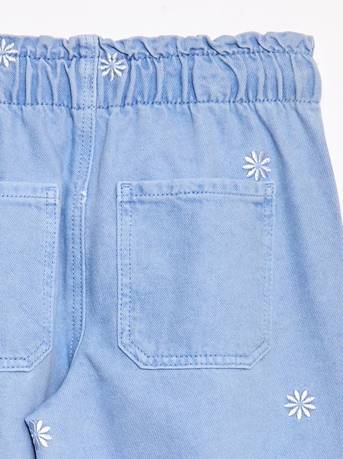 Jean wide leg à motif brodé - Kiabi