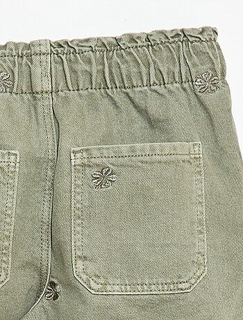 Jean wide leg à motif brodé