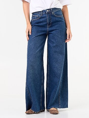 Jean wide leg avec bord à cru