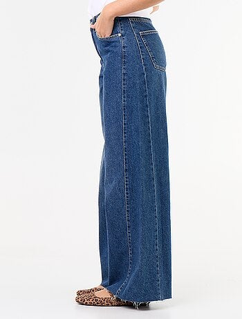 Jean wide leg avec bord à cru