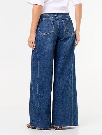 Jean wide leg avec bord à cru