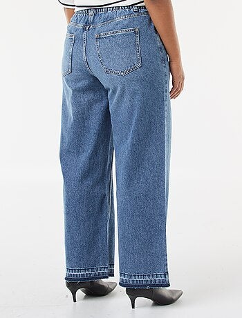 Jean wide leg avec bords à cru