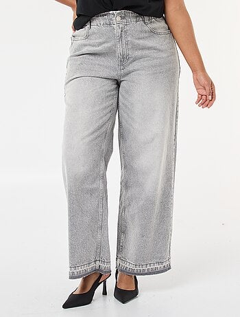 Jean wide leg avec bords à cru
