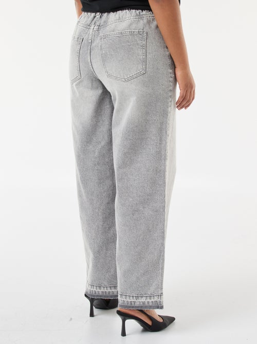 Jean wide leg avec bords à cru - Kiabi