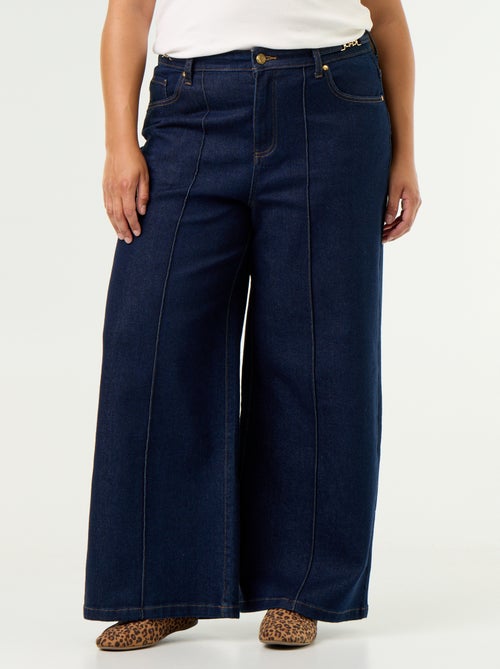 Jean wide leg avec détails dorés - Kiabi Jean wide leg avec détails dorés - Kiabi