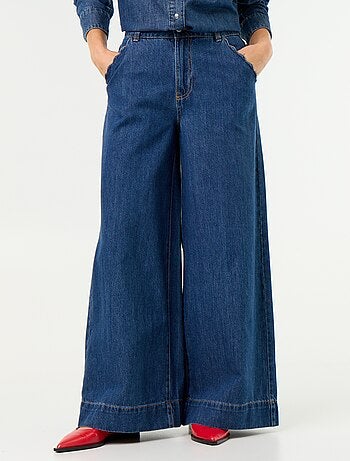 Jean wide leg avec poches découpées