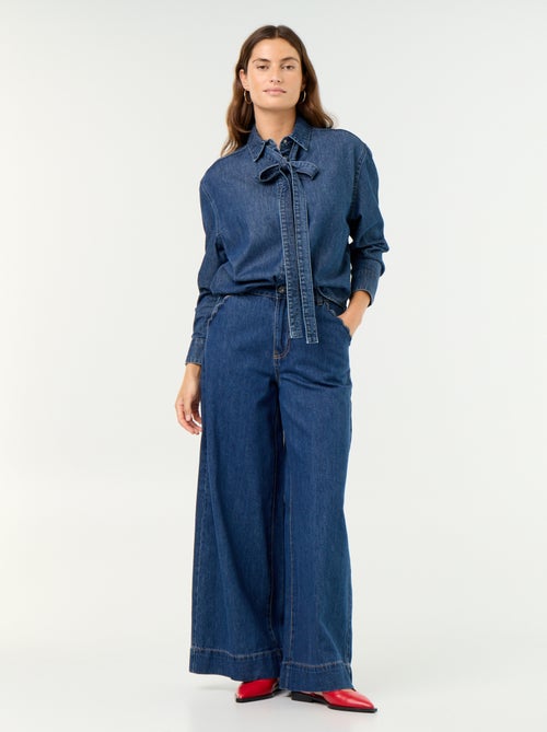Jean wide leg avec poches découpées - Kiabi