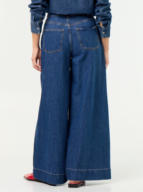 Jean wide leg avec poches découpées - Kiabi