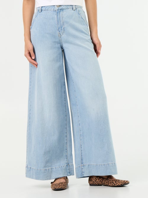 Jean wide leg avec poches découpées - Kiabi