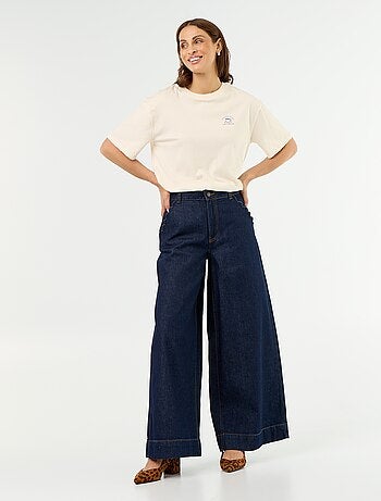 Jean wide leg avec poches découpées