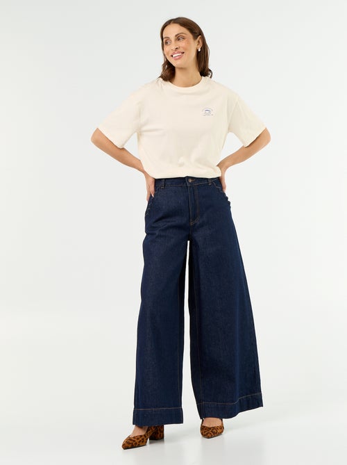 Jean wide leg avec poches découpées - Kiabi Jean wide leg avec poches découpées - Kiabi