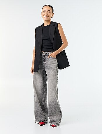 Jean wide leg / coupe large à motif