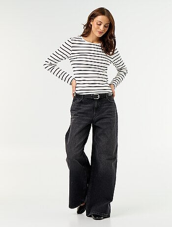 Jean wide leg / coupe large à motif