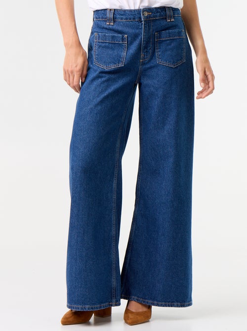 Jean wide leg / coupe large avec poches plaquées - Kiabi
