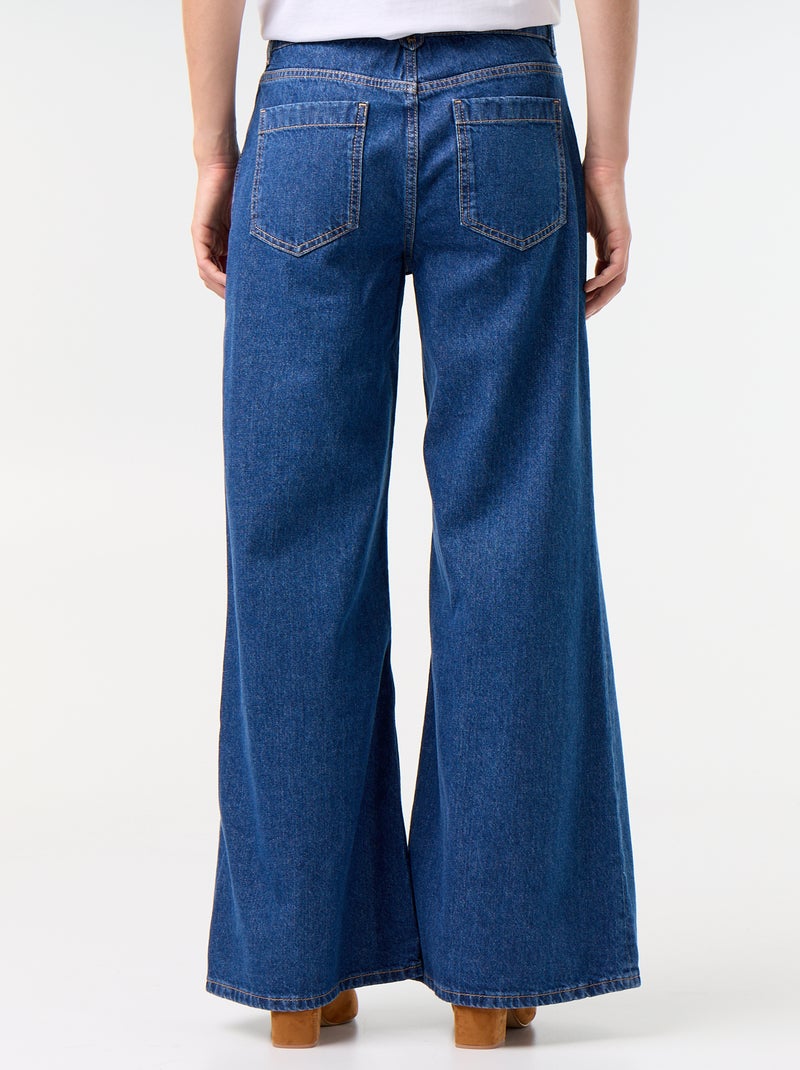Jean wide leg / coupe large avec poches plaquées Bleu - Kiabi