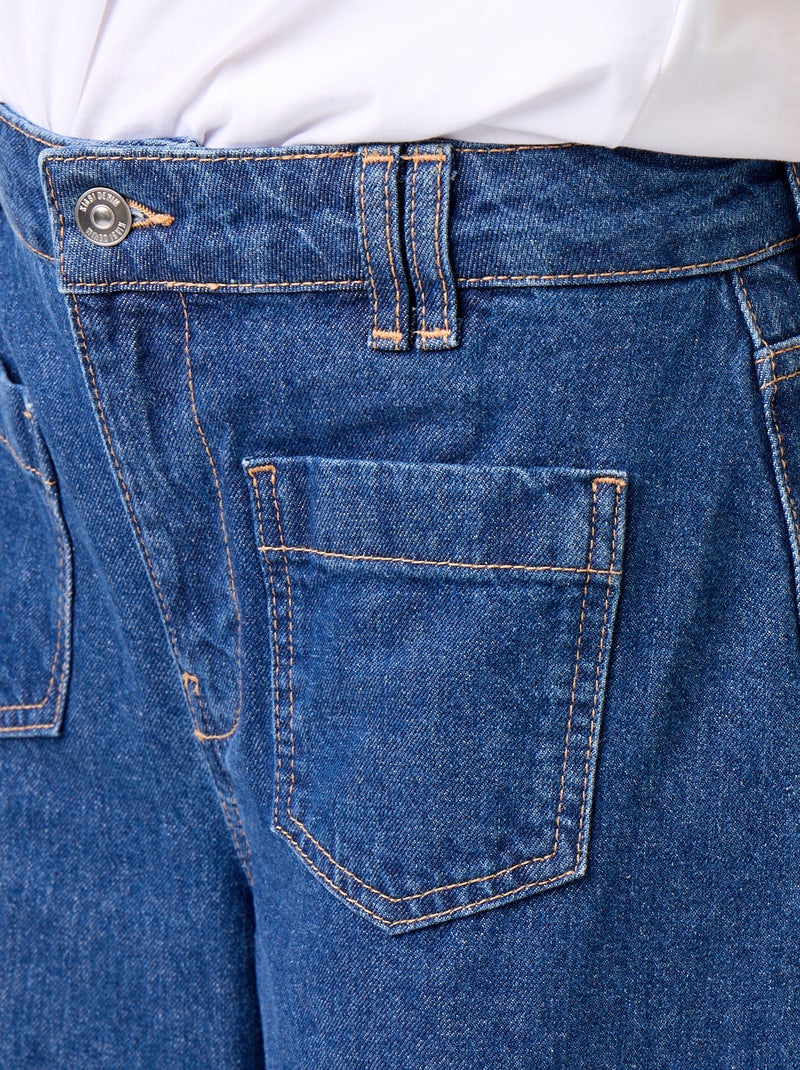 Jean wide leg / coupe large avec poches plaquées Bleu - Kiabi