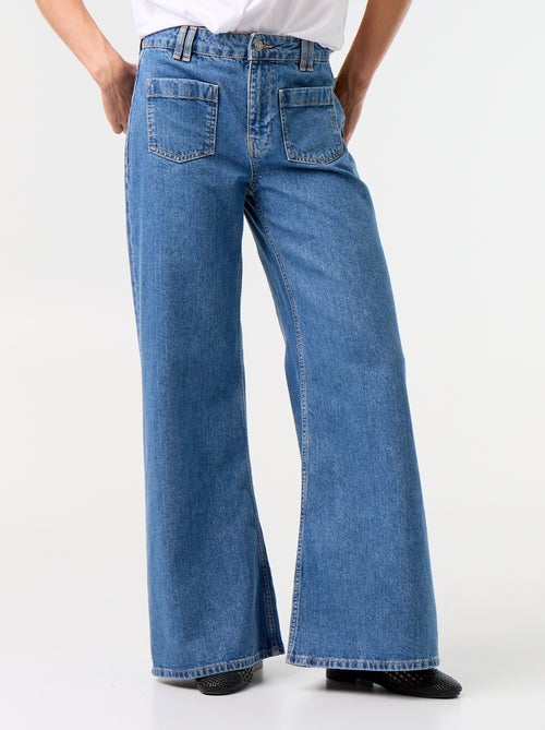 Jean wide leg / coupe large avec poches plaquées - Kiabi
